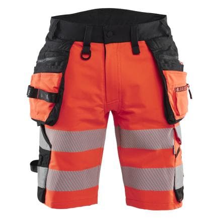 BLAKLADER 112016485599C54 - Short Stretch 4D Haute-Visibilité Rouge fluo/Noir