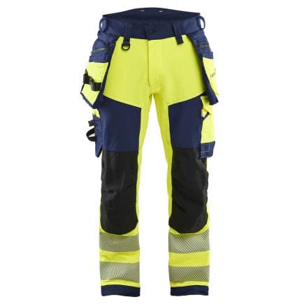 BLAKLADER 112216483389C50 - Pantalon Stretch 4D Haute-Visibilité Jaune fluo/Marine