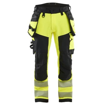BLAKLADER 112216483399D100 - Pantalon Stretch 4D Haute-Visibilité Jaune fluo/Noir