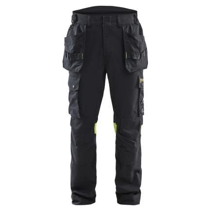 BLAKLADER 141815129933C52 - Pantalon de travail Retardant-flamme inhérent Noir/Jaune fluo