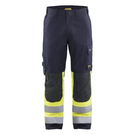 BLAKLADER 149115128933C50 - Pantalon de travail multinormes inhérent APC 2 Marine/Jaune fluo