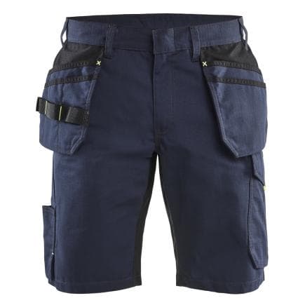BLAKLADER 149413308633C54 - Short maintenance avec poches flottantes Bleu marine foncé/Jaune fluo