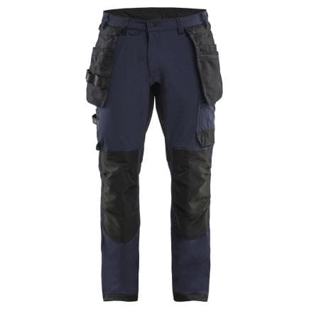 BLAKLADER 172016458699C54 - Pantalon artisan Stretch 4D Marine foncé/Noir