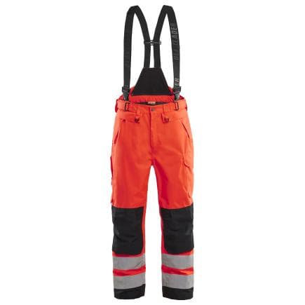 BLAKLADER 186719775599C50 - Pantalon à bretelles hardshell haute-visibilité Rouge fluo/Noir