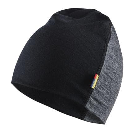 BLAKLADER 203517349699onesize - Bonnet 100% Mérinos Gris moyen/Noir