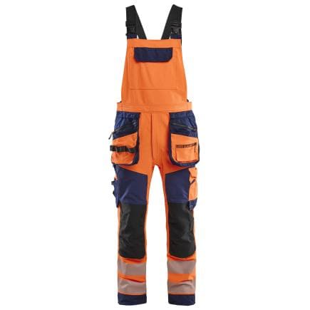 BLAKLADER 262616485389C50 - Salopette Stretch 4D haute-visibilité Orange fluo/Marine