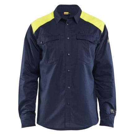 BLAKLADER 323815178933XL - Chemise multinormes Marine/Jaune fluo