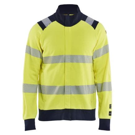 BLAKLADER 346117623389L - Sweat zippé multinormes Jaune fluo/Marine