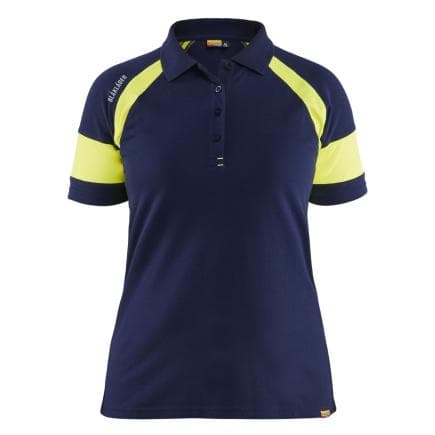 BLAKLADER 352910508933L - Polo Visible femme Marine/Jaune fluo