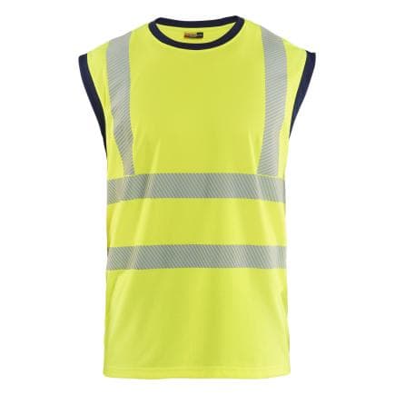 BLAKLADER 357510133389L/XL - Gilet haute-visibilité Jaune fluo/Marine