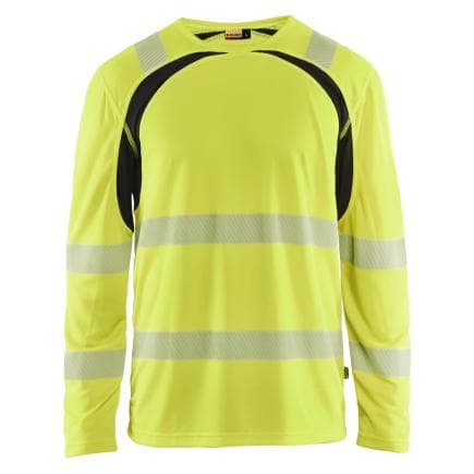 BLAKLADER 359910133399L - T-shirt manches longues haute-visibilité Jaune fluo/Noir