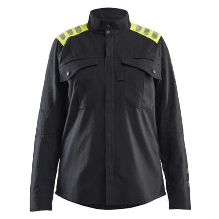 BLAKLADER 407215129933M - Surchemise Retardant flamme inhérent femme Noir/Jaune fluo