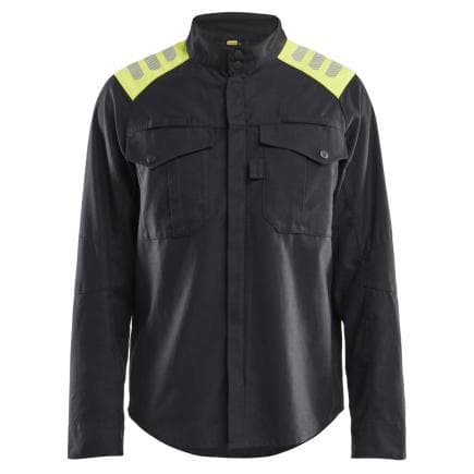 BLAKLADER 440915129933L - Surchemise Retardant flamme Inhérent Noir/Jaune fluo