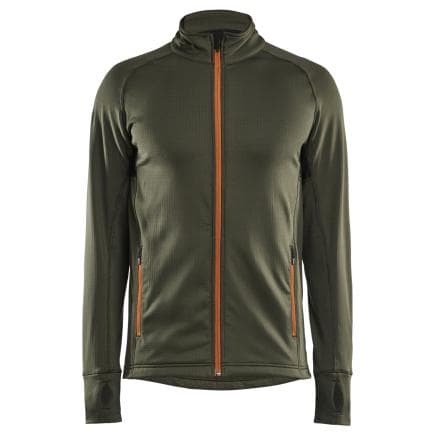 BLAKLADER 473525394240S - Veste microPolaire Vert forêt/Rouille