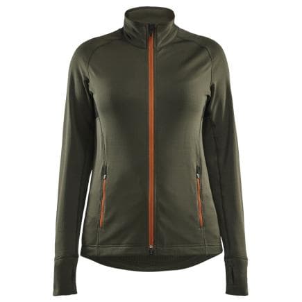 BLAKLADER 474525394240M - Veste microPolaire femme Vert forêt/Rouille