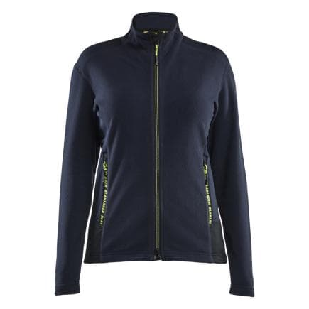 BLAKLADER 476610108633M - Veste MicroPolaire femme Bleu marine foncé/Jaune fluo