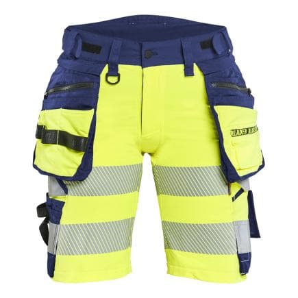 BLAKLADER 702016483389C36 - Short Stretch 4D haute-visibilité femme Jaune fluo/Marine