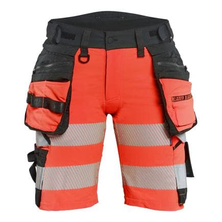 BLAKLADER 702016485599C34 - Short Stretch 4D haute-visibilité femme Rouge fluo/Noir