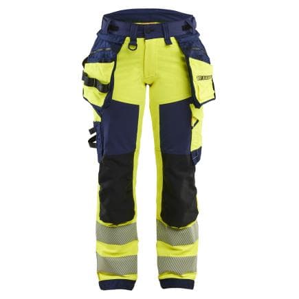 BLAKLADER 702216483389C40 - Pantalon Stretch 4D haute-visibilité femme Jaune fluo/Marine