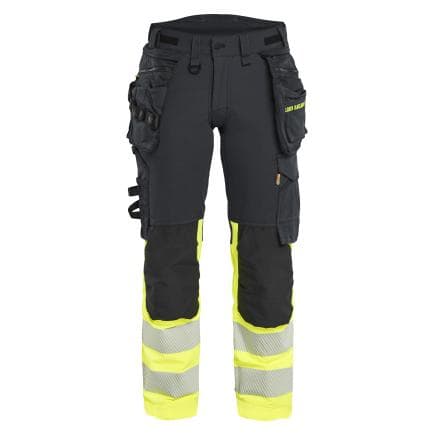 BLAKLADER 702516489933C38 - Pantalon Stretch 4D haute-visibilité femme Noir/Jaune fluo