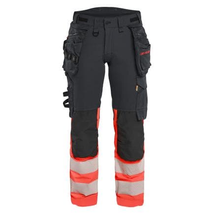 BLAKLADER 702516489955C38 - Pantalon Stretch 4D haute-visibilité femme Noir/Rouge fluo