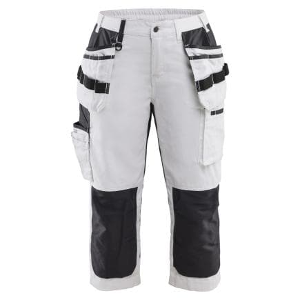 BLAKLADER 710913101099C38 - Pantacourt X1900 peintre stretch femme Blanc/Noir