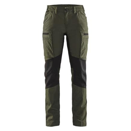 BLAKLADER 715918454298C32 - Pantalon maintenance stretch femme Vert forêt/Noir