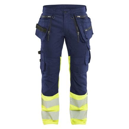 BLAKLADER 113011498933C48 - Pantalon haute-visibilité stretch Marine/Jaune fluo