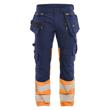 BLAKLADER 113011498953C52 - Pantalon haute-visibilité stretch Marine/Orange fluo
