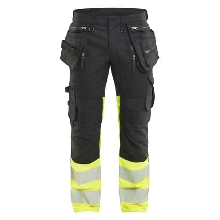 BLAKLADER 113011499933C50 - Pantalon haute-visibilité stretch Noir/Jaune fluo