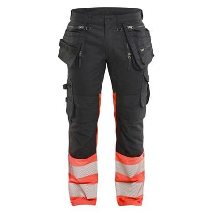 BLAKLADER 113011499955C50 - Pantalon haute-visibilité stretch noir/rouge fluo