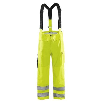 BLAKLADER 130320093300M - Pantalon de pluie à bretelles haute-visibilité retardant flamme Jaune fluo