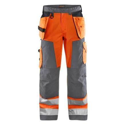 BLAKLADER 156818115396D116 - Pantalon artisan haute-visibilité orange/gris moyen