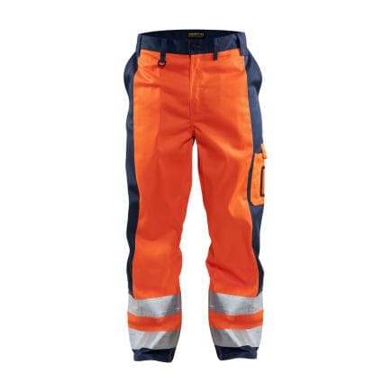 BLAKLADER 158318605389D108 - Pantalon haute-visibilité orange/bleu marine