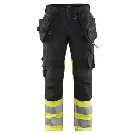 BLAKLADER 199413309933D116 - Pantalon haute visibilité à jambes fuselées noir/jaune fluo