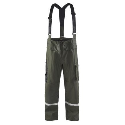 BLAKLADER 130220034600XXXL - Pantalons imperméables haute visibilité Niveau 2 vert militaire