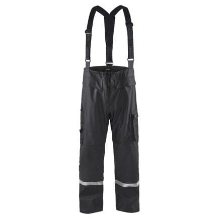 BLAKLADER 130220039900L - Pantalon de pluie à bretelles haute-visibilité niveau 2 Noir