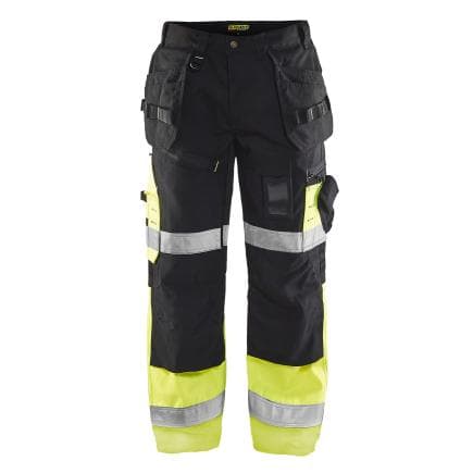 BLAKLADER 150818609933D96 - Pantalon artisan haute-visibilité Noir/Jaune fluo