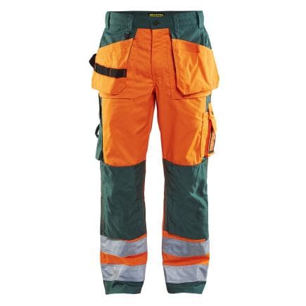 BLAKLADER 153318605349D96 - Pantalon artisan haute-visibilité Orange/vert