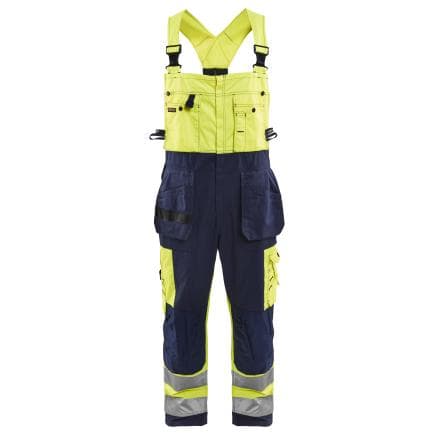 BLAKLADER 260318603389C144 - Cotte à bretelles haute-visibilité Jaune fluo/Marine