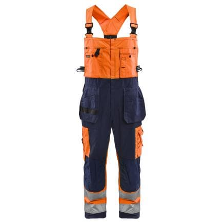 BLAKLADER 260318605389C154 - Cotte à bretelles haute-visibilité Orange fluo/Marine