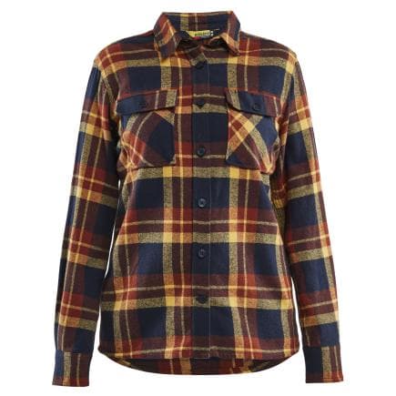 BLAKLADER 321811685986M - Chemise flanelle femme Rouge brique/Marine Foncé