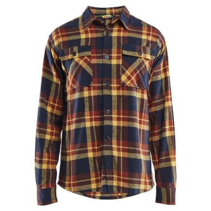 BLAKLADER 328811685986S - Chemise flanelle Rouge brique/Marine Foncé