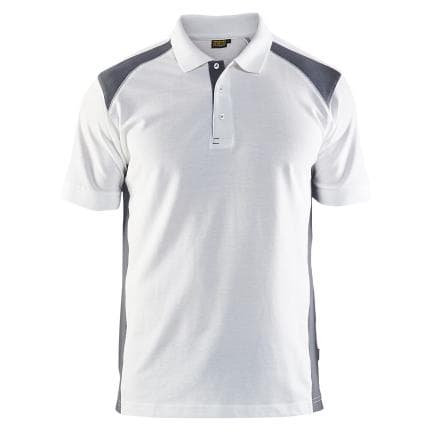 BLAKLADER 332410501094M - Polo Piqué Blanc/Gris clair