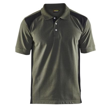 BLAKLADER 332410504699L - Polo Piqué Vert armée/Noir