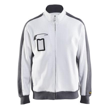 BLAKLADER 335110411094XXL - Sweat-shirt zippé Blanc/Gris