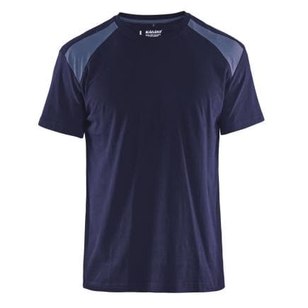BLAKLADER 337910428894XS - T-shirt avec col renforcé Bleu Marine/Gris