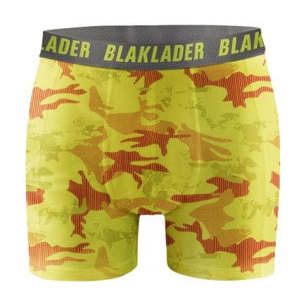 BLAKLADER 188610793394M - Boxers en polyester Jaune fluo/Gris clair (2 paires)