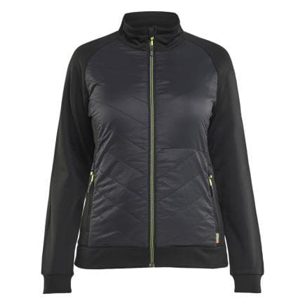 BLAKLADER 341925269933M - Sweat hybride femme Noir/Jaune fluo