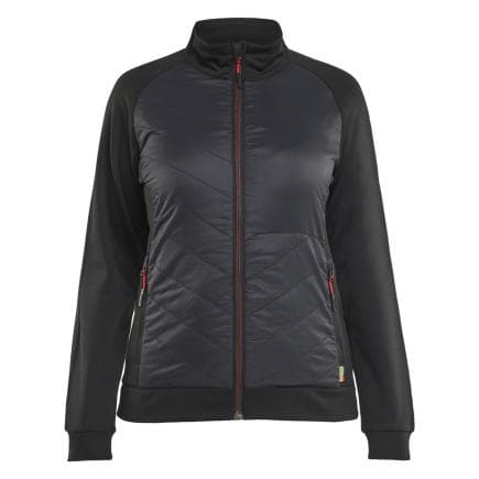 BLAKLADER 341925269956M - Sweat hybride femme Noir/Rouge
